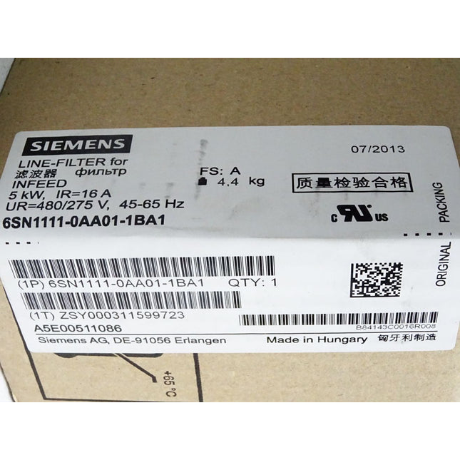 Siemens Line Filter 6SN1111-0AA01-1BA1 / Neu OVP versiegelt - Maranos.de