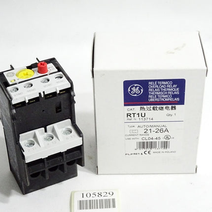 GE General Electric Überstromrelais RT1U 113714 Auto/Manual 21-26A / Neu OVP - Gehäuse gebrochen - Maranos.de