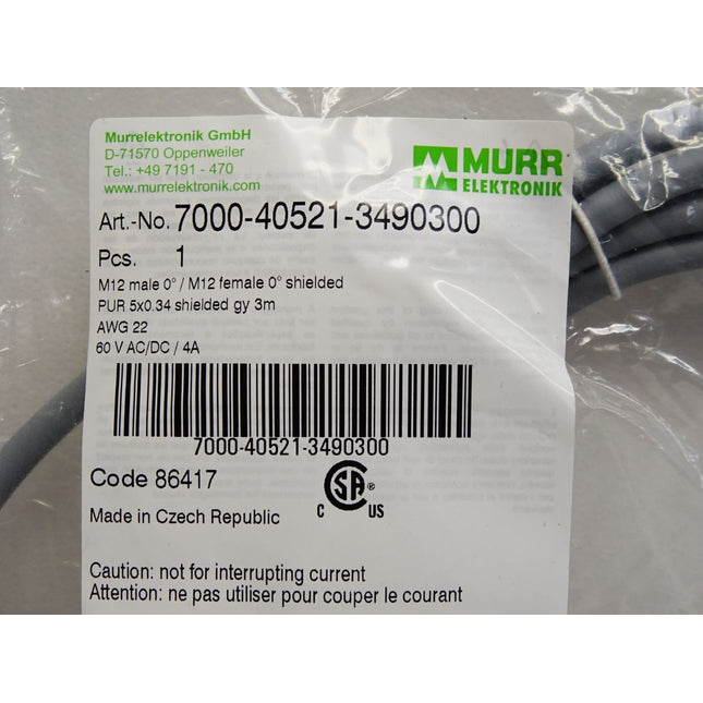 Murr Elektronik Kabel 7000-40521-3490300 / Neu OVP - Maranos.de