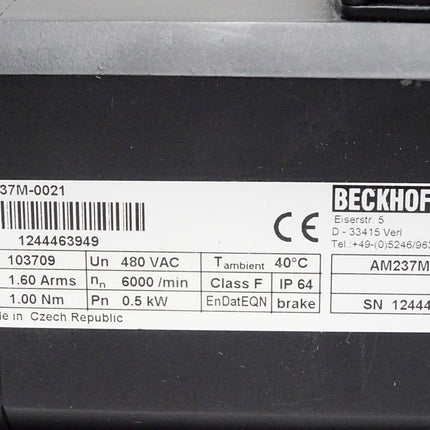 Beckhoff Servomotor AM237M-0021 6000min-1 / Unbenutzt - Maranos.de