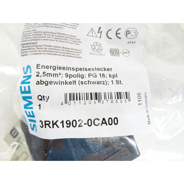Siemens 3RK1902-0CA00 Energieeinspeisestecker / Neu OVP - Maranos.de