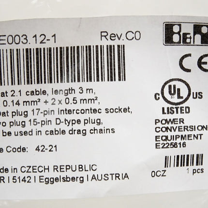 B&R 8CE003.12-1 Rev.C0 EnDat 2.1 Kabel / Neu OVP - Maranos.de