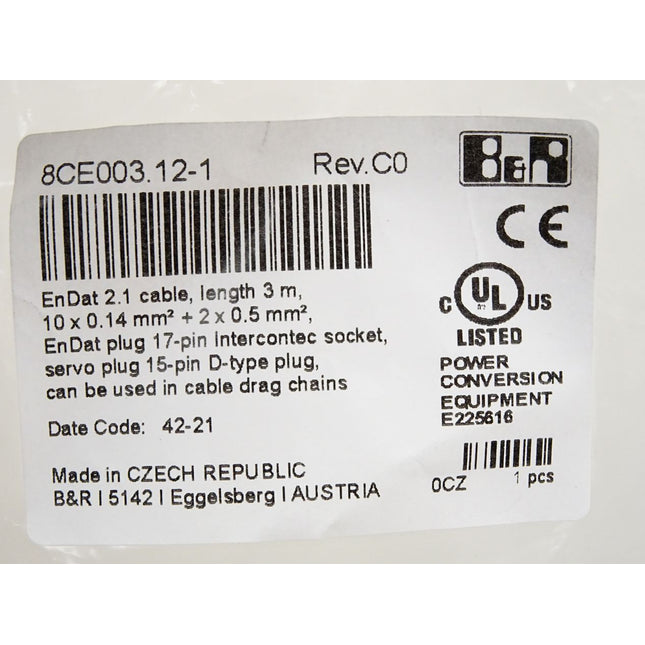 B&R 8CE003.12-1 Rev.C0 EnDat 2.1 Kabel / Neu OVP - Maranos.de