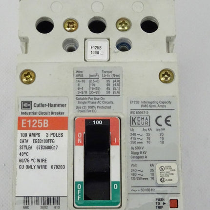 Cutter-Hammer E125B Leistungsschalter 100Amps - Maranos.de