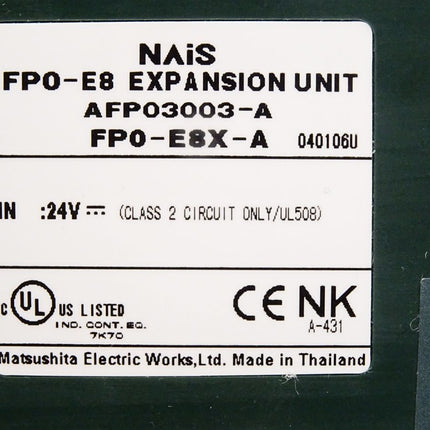 Panasonic NAiS FP0-E8 Expansion Unit AFP03003-A FP0-E8X-A / Neu OVP - Maranos.de