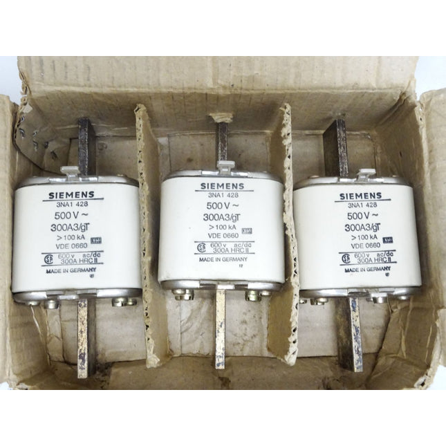 Siemens NH-Sicherungseinsatz 300A 500V / Inhalt : 3 Stück / 3NA1428 / Neu OVP - Maranos.de