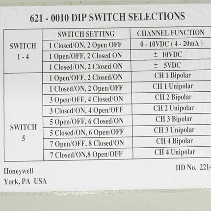 Honeywell 620-0010 analoge Ausgabeeinheit 620-0010-V - Maranos.de
