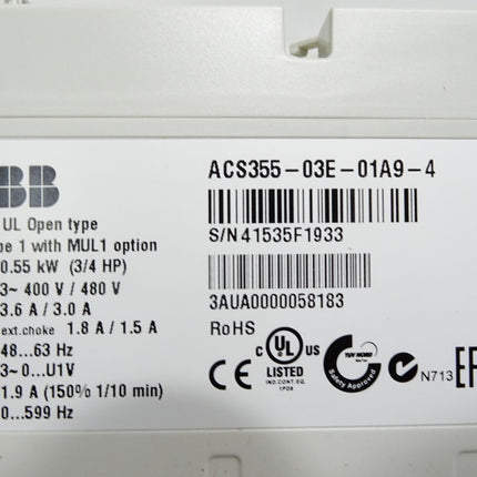 ABB ACS355-03E-01A9-4 0.55kW / Neuwertig OVP - Maranos.de