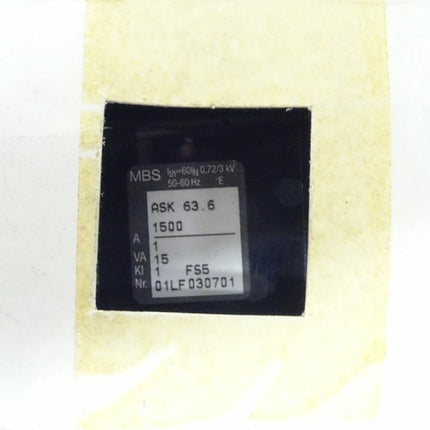 MBS ASK63.6 1500 / ASK 63.6 1500 Stromwandler Messwandler 01LF030701 / Neu-OVP - Maranos.de