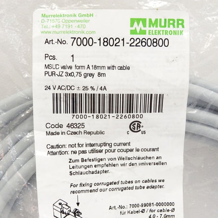 Murr Elektronik 7000-18021-2260800 MSUD Ventilsteckverbinder / Neu OVP - Maranos.de