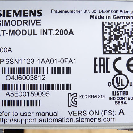 Siemens Simodrive 611 LT-MOD.INT200A 6SN1123-1AA01-0FA1 / Unbenutzt / Neu OVP - Maranos.de