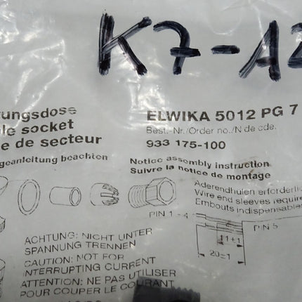 Hirschmann Leitungsdose ELWIKA 5012 PG 7 933.175-100 933175-100 / Neu OVP - Maranos.de