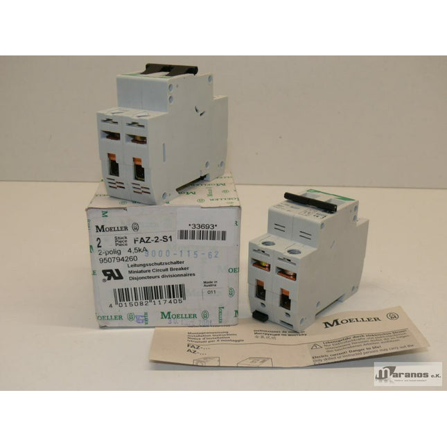 NEU 2 Stück Moeller FAZ-2-S1 Leitstungsschutzschalter 950794260 - Maranos.de