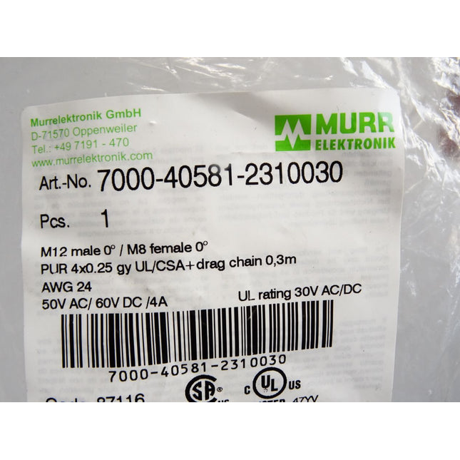 Murr Elektronik Kabel 7000-40581-2310030 / Neu OVP - Maranos.de