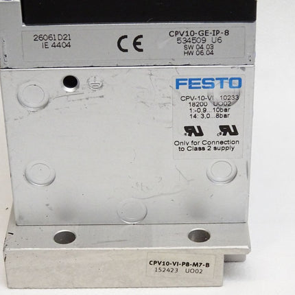 Festo Ventilinsel CPV10-GE-IP-8 534509 CPV-10-VI 18200 CPV10-VI-P8-M7-B 152423 - Maranos.de
