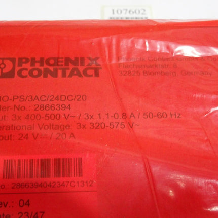 Phoenix Contact 2866394 TRIO-PS/3AC/24DC/20 Stromversorgung / Neu - Maranos.de