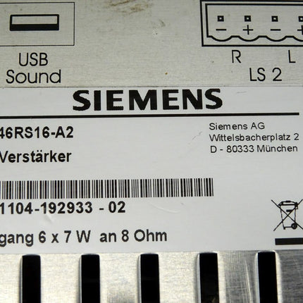 Siemens ZB-46RS16-A2 / NF-Verstärker - Maranos.de
