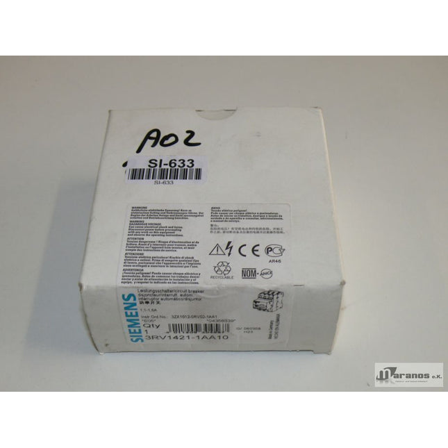 NEU-OVP Siemens 3RV1421-1AA10 Leistungsschutzschalter 3RV1 421-1AA10 Schütz - Maranos.de