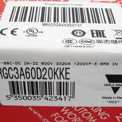 Carlo Gavazzi Halbleiterrelais RGC3A60D20KKE / Neu OVP - Maranos.de