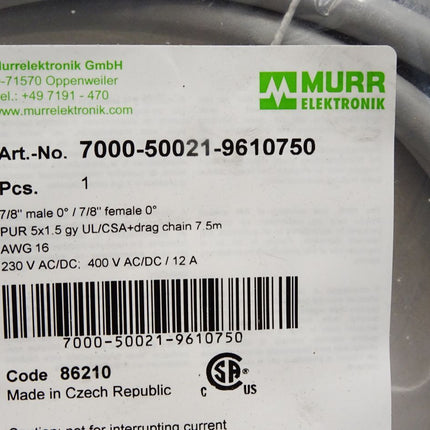 Murr Elektronik Kabel 7000-50021-9610750 / Neu OVP - Maranos.de