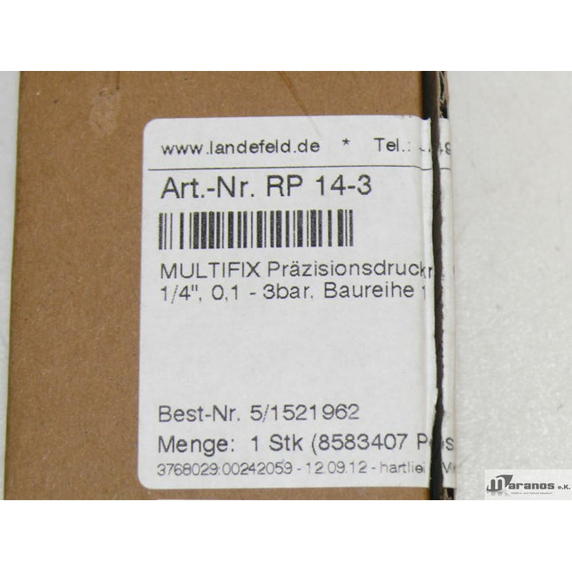 NEU/OVP Multifix RP 14-3 / 5/1521962 1/4" 0,1-3bar - Maranos.de
