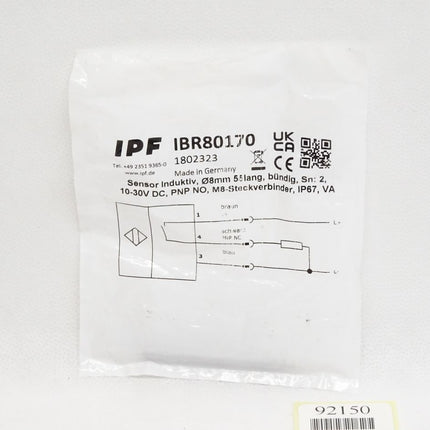 Ipf electronic Sensor Induktiv IBR80170 / Neu OVP - Maranos.de