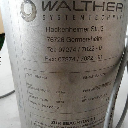 Walther Systemtechnik DBH-03 / Materialdruckbehälter (Inhalt 2/Liter) - Maranos.de