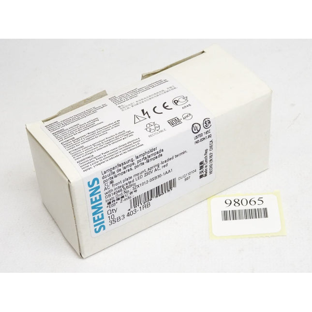 Siemens Lampenfassung 3SB3403-1RB / Inhalt : 10 Stück / Neu OVP - Maranos.de