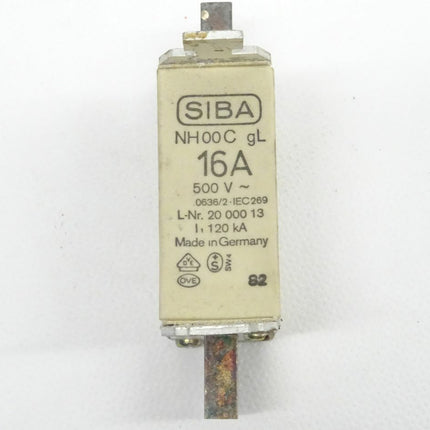 Siba NH 00 C Sicherung 16A NH-Sicherungseinsatz 500V NH00C - Maranos.de