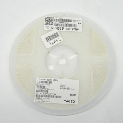 5000 Stück - YAGEO Widerstand RJ0805 - 27R4 Ohm / WRC43274 - Maranos.de