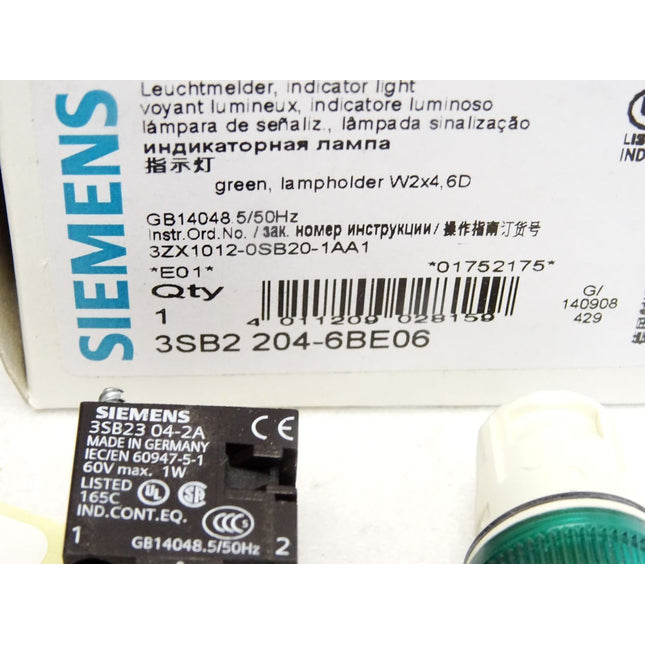 Siemens Leuchtmelder grün 3SB2204-6BE06 (3SB2304-2A) / Neu OVP - Maranos.de