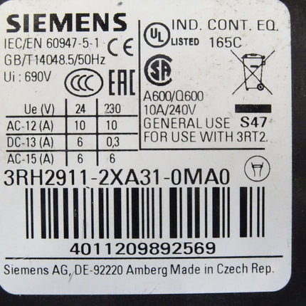 Siemens 3RH2911-2XA31-0MA0 - Maranos.de