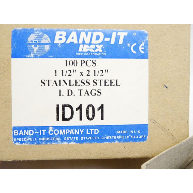 Band-It idex ID101 Kennschild aus Edelstahl / Inhalt : ca. 100Stück / Neu OVP - Maranos.de