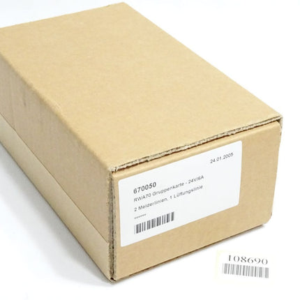 RWA70 Gruppenkarte 24V 6A 2 Melderlinien 1 Lüftungslinie 670050 / Neu OVP - Maranos.de