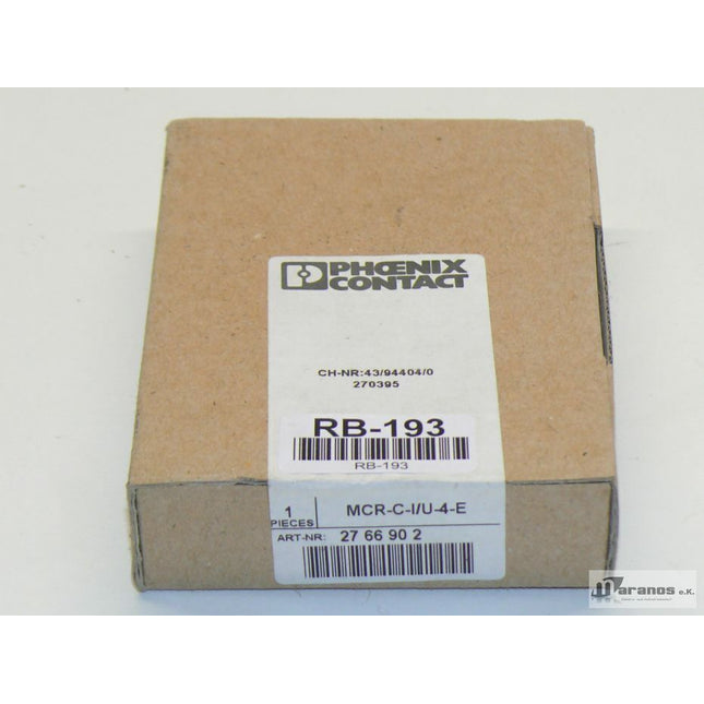 NEU/OVP versiegelt Phoenix Contact MCR-C-I/U-4-E / 2766902 - Maranos.de