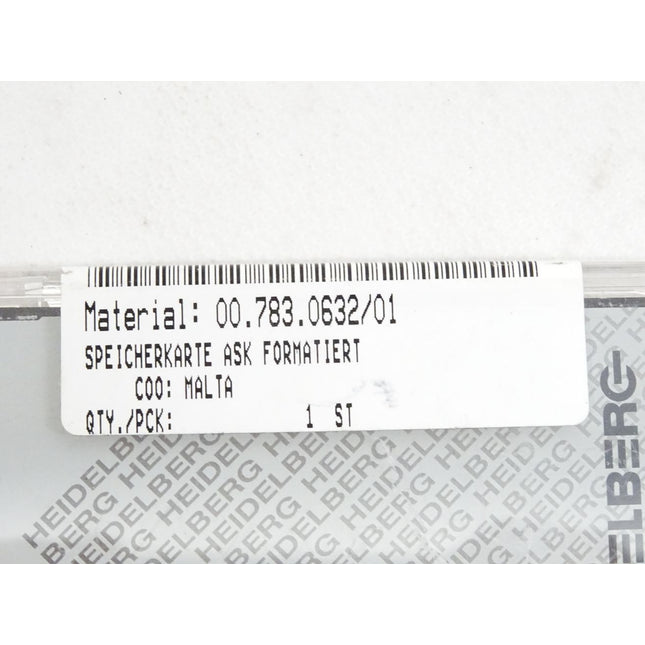 Heidelberg Speicherkarte ASK Formatiert 00.783.0632/01 / Neu OVP versiegelt - Maranos.de