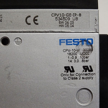 Festo Ventilinsel CPV10-GE-IP-8 534509 CPV-10-VI 18200 CPV10-VI-P8-M7-B 152423 - Maranos.de