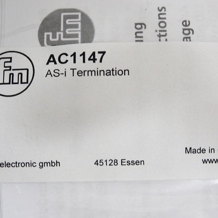 Ifm electronic AC1147 / AS-i Termination  Passiver Busabschluss / Neu OVP - Maranos.de