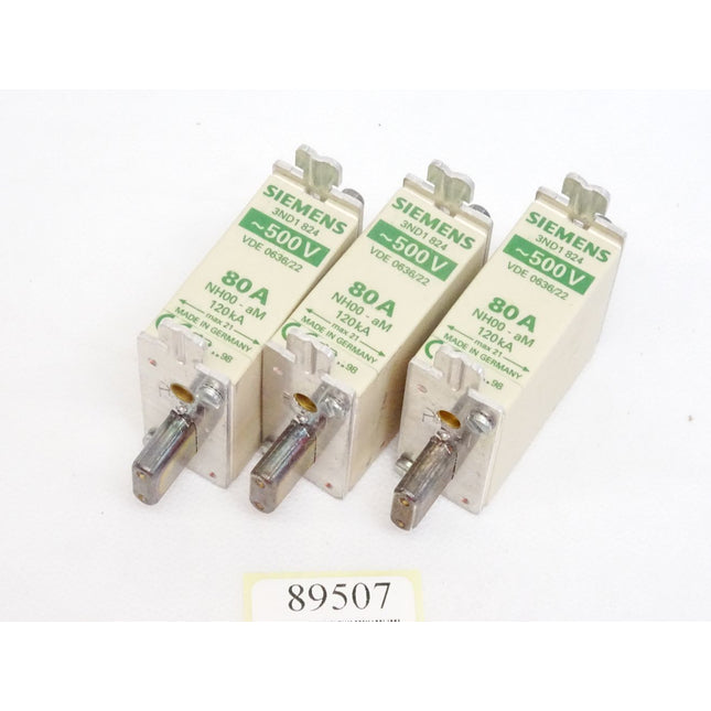 Siemens 3ND1824 / 80A 500V~ NH00 / Inhalt : 3 Stück - Maranos.de