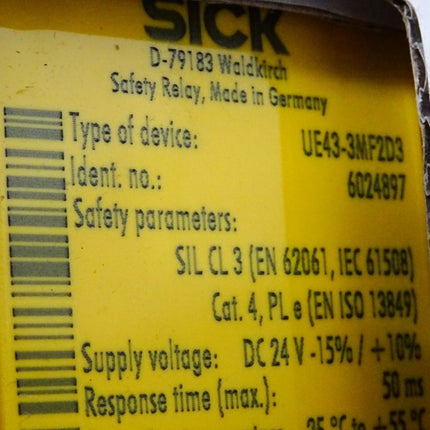 Sick Sicherheitsrelais 6024897 UE43-3MF2D3 / Neu OVP versiegelt - Maranos.de