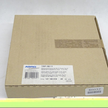 Agro 1321.02.11 Kabelverschraubung Messing Ni Duplo Pg21 / Inhalt:25Stück / Neu OVP - Maranos.de