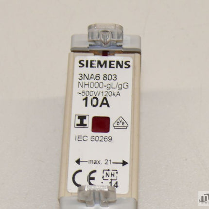 NEU Siemens 3NA6803 Kennmelder NH Sicherung Vorsicher 3NA6 803 NH000-gL/gG 10A - Maranos.de