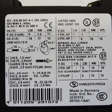 Siemens 3RT1025-1AP00 + 3RH1921-1FA22 - Maranos.de