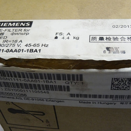 Siemens Line Filter  6SN1111-0AA01-1BA1 / Neu OVP - Maranos.de