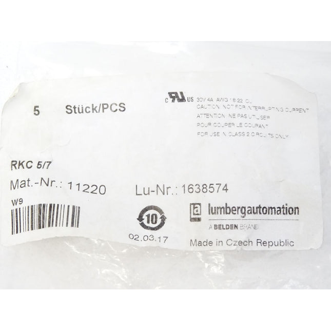 Lumberg Automation 1638574 11220 RKC 5/7 / Neu OVP / wie abgebildet - Maranos.de