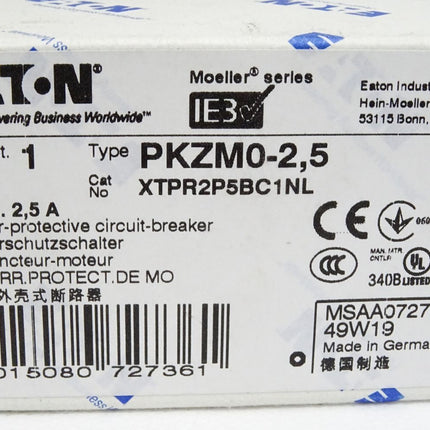 Eaton Moeller series PKZM0-2,5 XTPR2P5BC1NL / Neu OVP - Maranos.de
