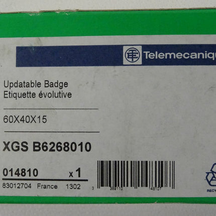 Telemecanique XGSB6268010 Updatable Badge 60x40x15 014810 XGS B6268010 Neu-OVP - Maranos.de