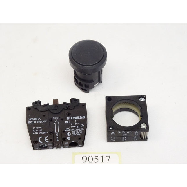 Siemens 3SB3201-0AA11 / 3SB3400-0A mit Drucktaster schwarz / Neu - Maranos.de
