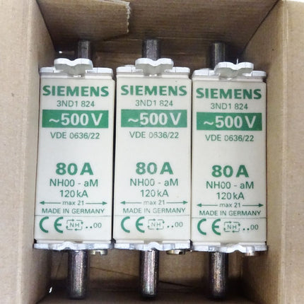 Siemens 3N1824 80A NH00 / Inhalt : 3 Stück / Neu OVP - Maranos.de
