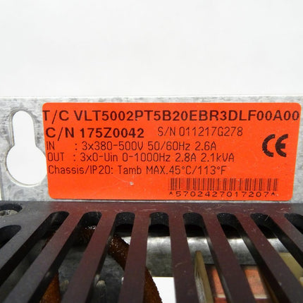 Danfoss VLT5000 175Z0042 Frequenzumrichter 2,1kVA VLT5002PT5B20EBR3DLF00A0 - Maranos.de